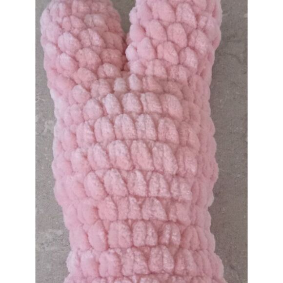 Handmade Pink Soft Plush Crochet Amigurumi Peep Bunny Stuffed Animal For Ages 4+ - Picture 5 of 7